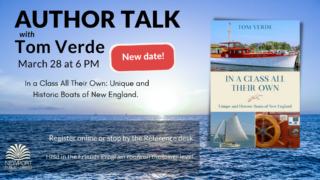 Author talk with Tom Verde on March 28 at 6PM.