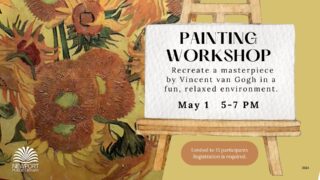 Recreate Van Gogh's Sunflowers on May 1 5-7 PM