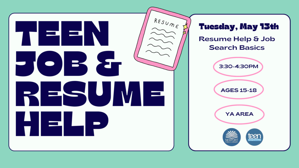 Job and Resume Help - May 13th, 2025 1 teen job help 8.5 x 11 in 16 x 9 in