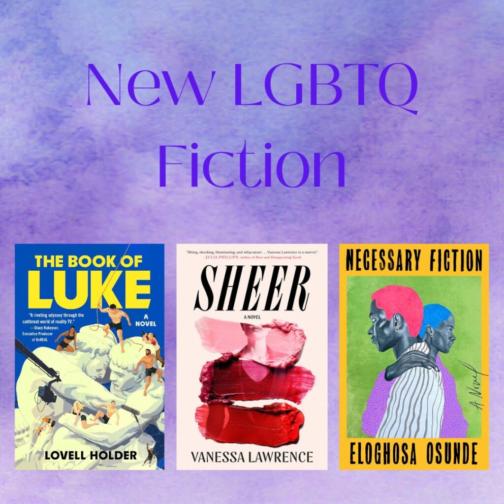LGBTQ+ Fiction 4 Graphic feature covers for new LGBTQ+ fiction books.