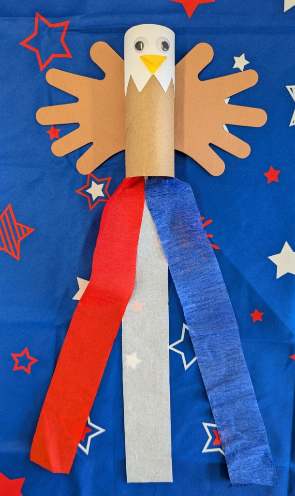 Anytime Activities 4 craft american eagle windsock with red white and blue streamers