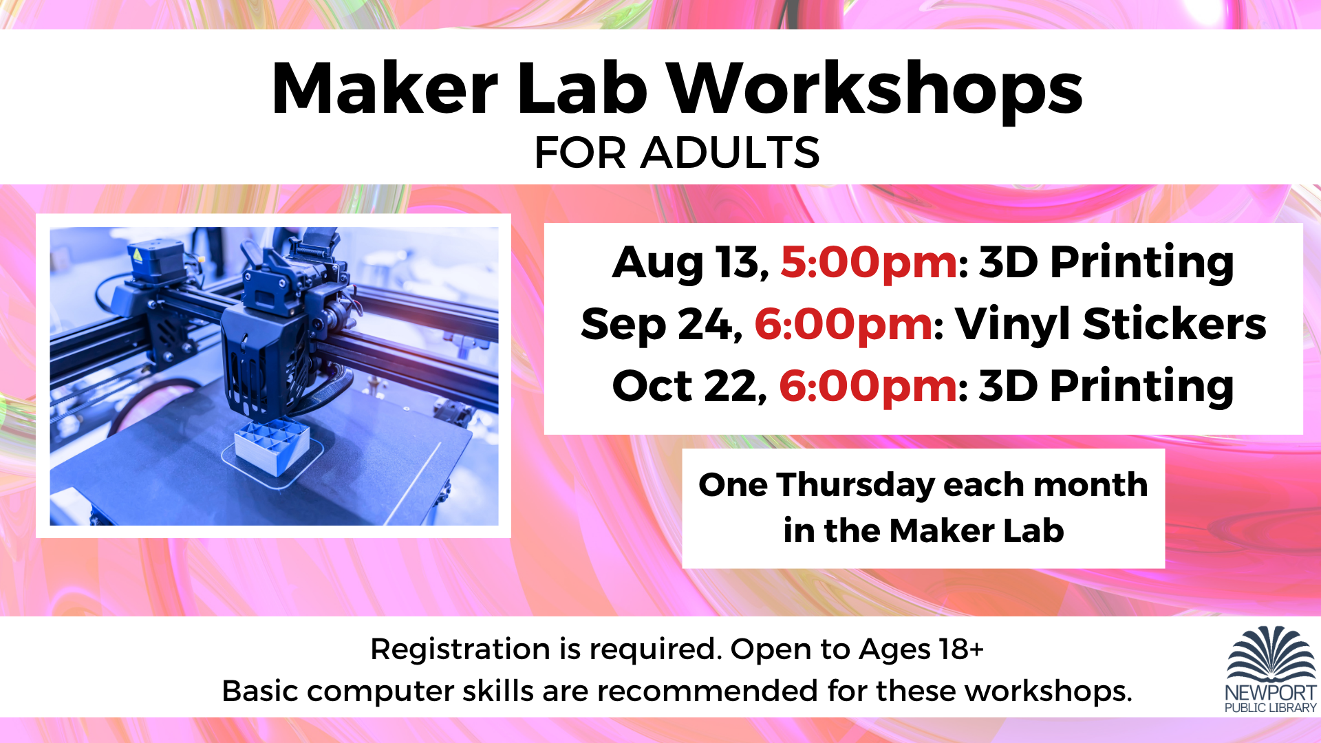 Maker Lab Workshops for Adults